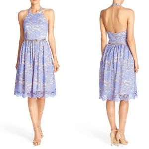 ELIZA J Halter Lace Cocktail Dress